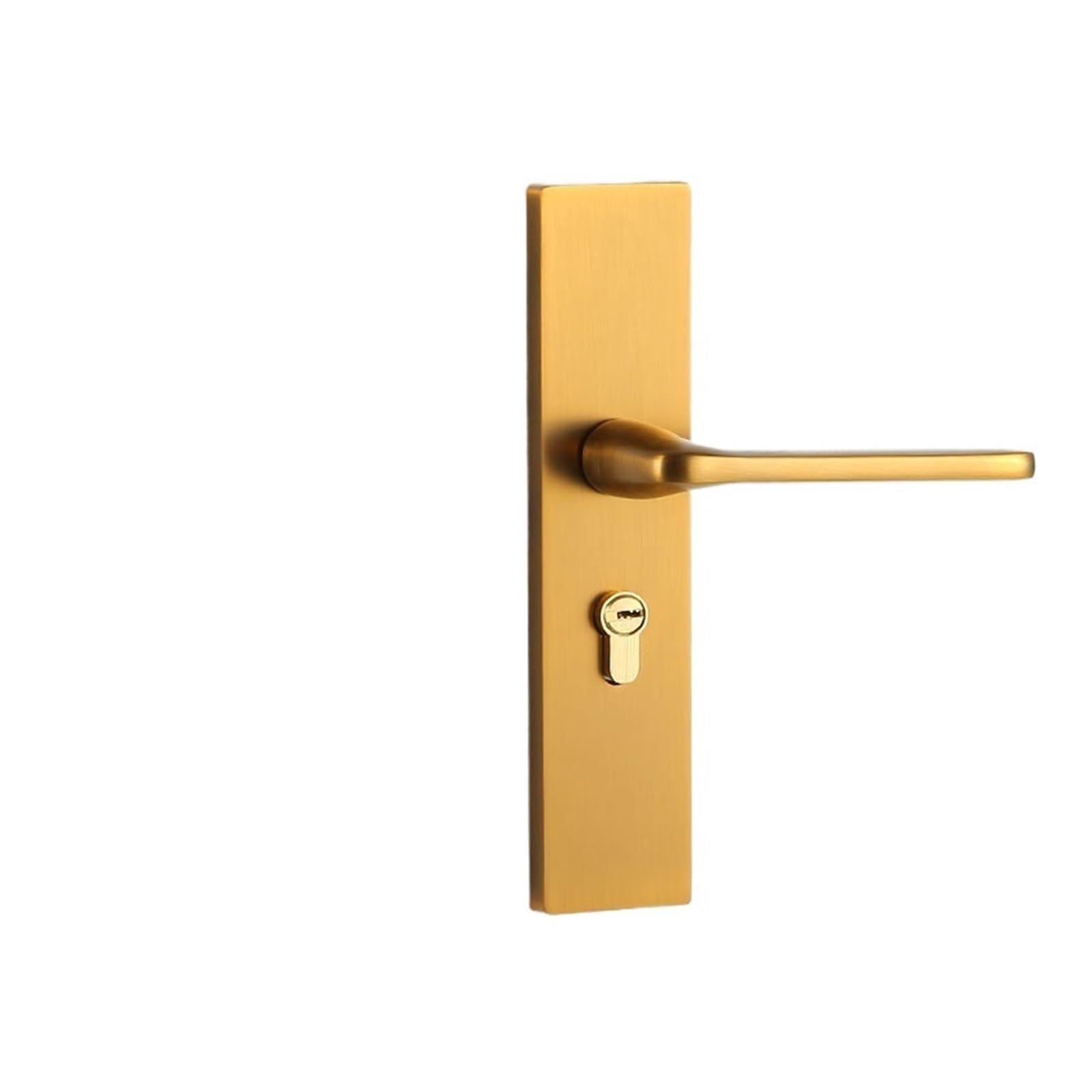 ZONSHJDKR Black Household Zinc Alloy Indoor Solid Wood Handle Door Lock Bedroom Silent Magnetic Hardware 20 Pieces(Yellow Bronze Large 50 Copper)