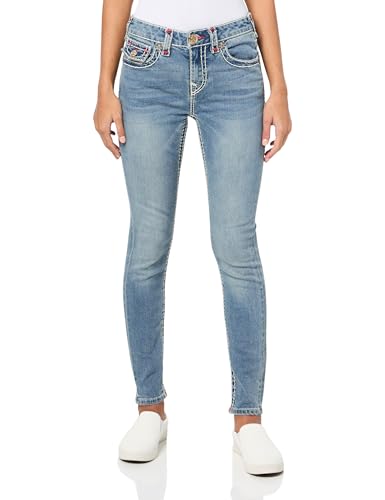 True Religion Women's Jennie Mid-Rise Flap Curve Skinny Jeans Color Nora