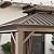 Outsunny 10' x 12' Hardtop Gazebo with Curtains and Netting, Permanent Pavilion Metal Double Roof Gazebo Canopy with Aluminum Frame and Hooks, for Garden, Patio, Backyard, Dark Brown