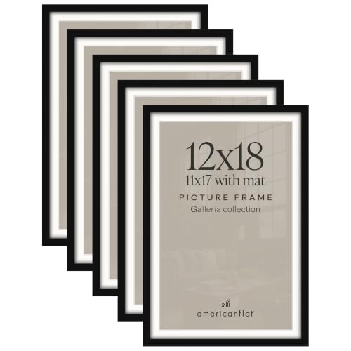 Americanflat, Posterrahmen, 30 x 46 cm, mit poliertem Plexiglas – 5er-Set, 28 x 43 cm Rahmen mit Passepartout oder 30 x 46 cm Poster ohne… – Ansicht 1