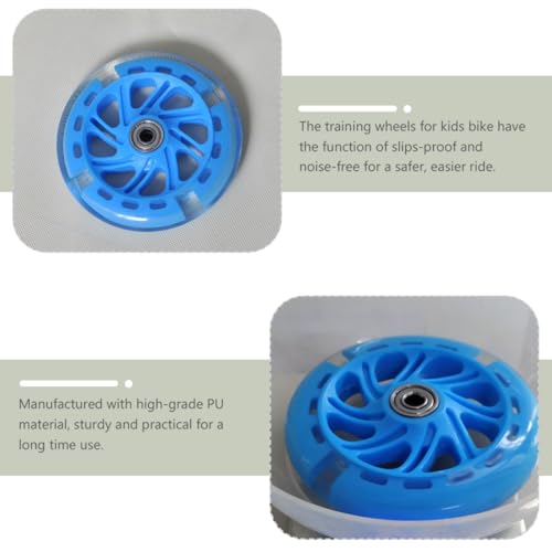 Ruedas de entrenamiento luminosas Mipcase para bicicleta, ruedas de bicicleta brillantes de PU con rodamientos, juego de 2 piezas, azul, accesorios para bicicleta para equilibrio y seguridad miniatura 7
