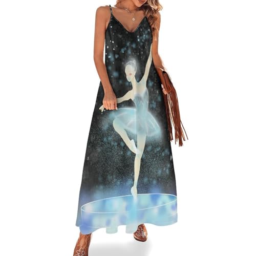 Robe maxi pour voyages et plage chic : tenue legere sans manches avec robe longue pour femme ete