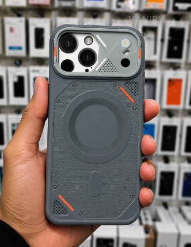 Image of iPhone 13 Pro Case Cover | Premium Compatible Mag-Safe Style Shockproof Back Cover for iPhone 13 Pro | Camera Protection Mobile Case (Gray)