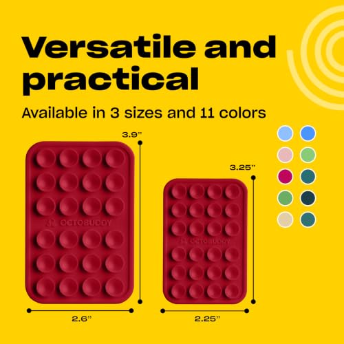 Image of OCTOBUDDY Classic - Silicone Suction Phone Case Adhesive Mount, RED