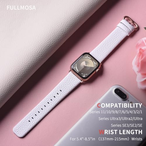 Image of Fullmosa Leather Band Compatible with Apple Watch Band 42mm 44mm 45mm 46mm 49mm, Genuine Leather Replacement Strap for iWatch Ultra3 /2 /1 SE3 /2 /1 Series 11 10 9 8 7 6 SE 5 4 3