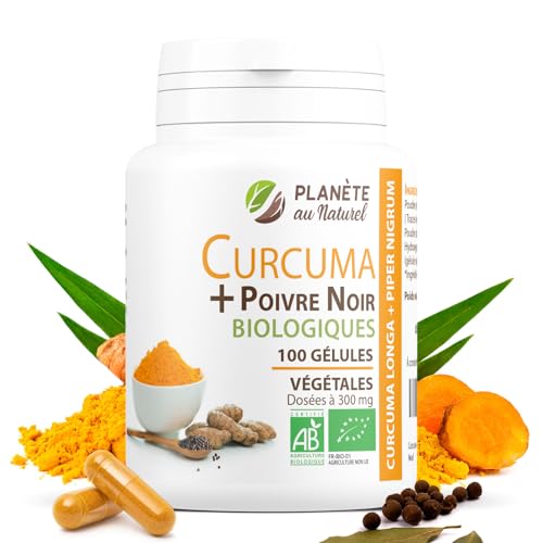Curcuma et Poivre Noir Bio 300mg - 100 gélules végétales