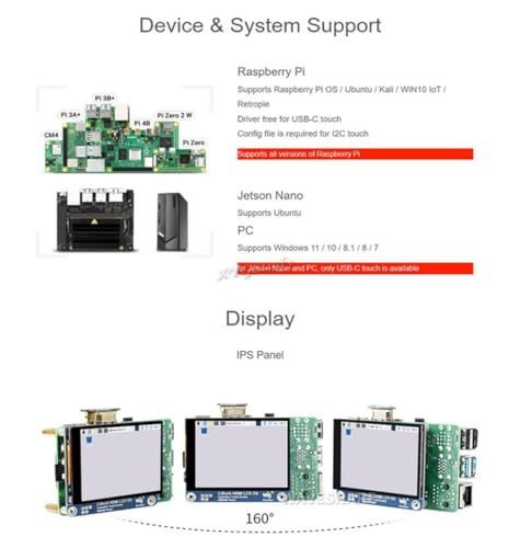 Image of 2.8inch HDMI IPS Capacitive LCD Display (H) Resolution 480x640 Adjustable Brightness Fully Laminated Screen Monitor for Raspberry Pi 5 4 3 B B+ and AI PC Windows 11 /10 / 8.1 /8 / 7 @XYGStudy