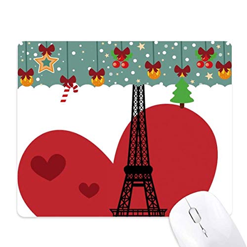 Alfombrilla de ratón Torre Eiffel de Francia con diseño de corazón para ordenador portátil