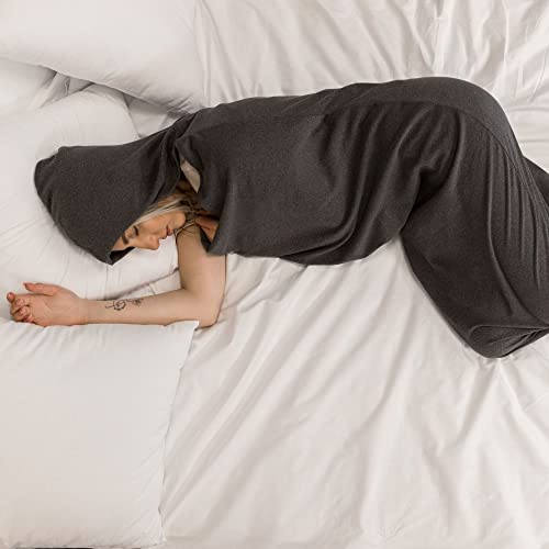 TherapieWelt Schlafkokon Hüttenschlafsack Schlafsack Schlafkapsel Sleep Pod Die Alternative zu Einer Gewichtsdecke Hug Sleep Pod Sleep Sack Adult L Dunkelgrau Cover