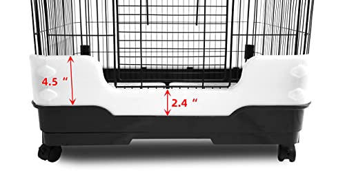 26" Rabbit Cage Carry With Pull Out Tray And Caster Size: L25 Xw17 Xh21 (Black) #TOP4