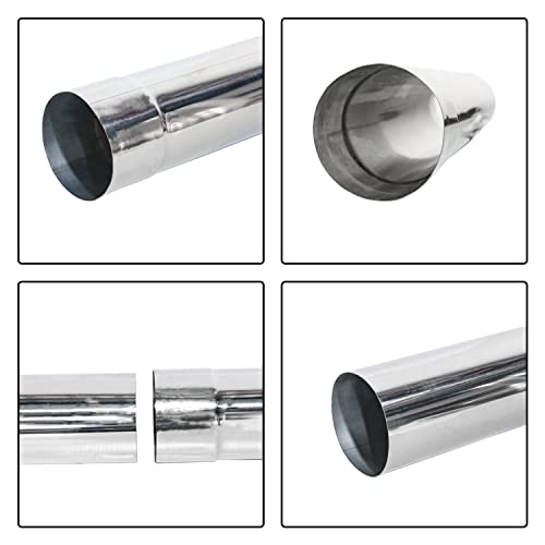 SoloWilder 4 pcs Thicken Stove Pipe Kit 3.5inch Chimney Flue for Vent Smoke & Exhaust Length 16.9inchx43cm - Thumbnail 5