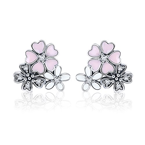 Bijoux pour femmes boucles d'oreilles marguerite en argent 925