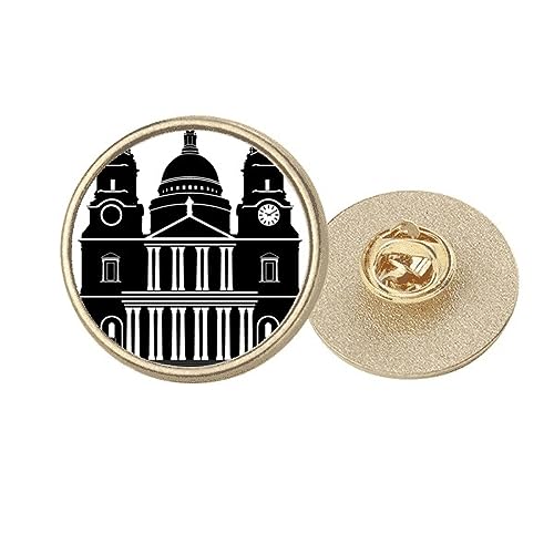 Broche ronde Royaume-Uni dorée en métal M, le cadeau chic pour passionnés de voyage