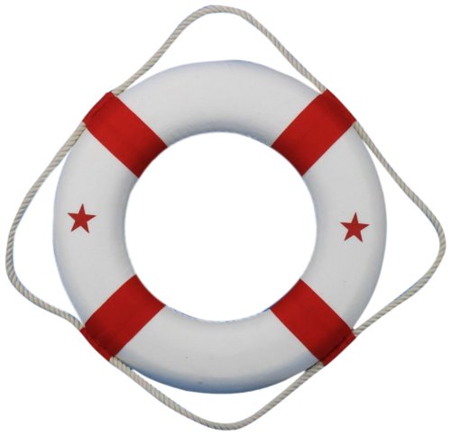 Hampton Nautical Lifering, 15", Red