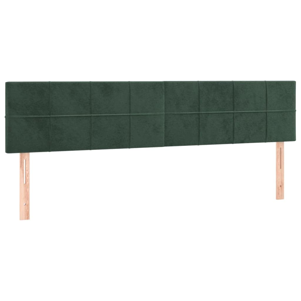 Cabecero de cama LED de terciopelo, 180 x 5 x 78/88 cm, altura regulable, color verde oscuro con luces de colores, moderno cabecero tapizado para jóvenes y adultos