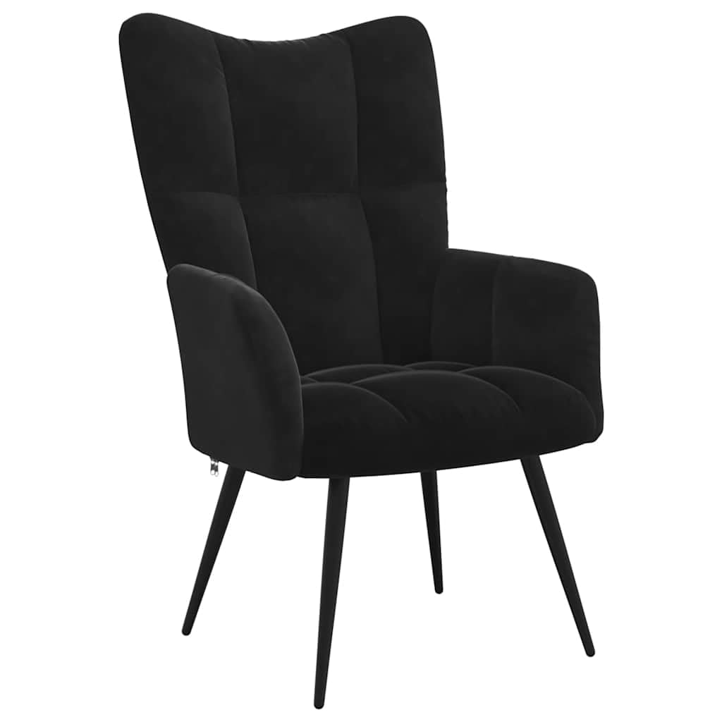 vidaXL Fotel, czarny, obity aksamitem