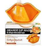 ARCHIDATE Lippenmaske - Lippenmaske Pads - Collagen Feuchtigkeit Lippenpflege Mask - Anti Falten Reduzieren Feine Linien Lippenpeeling Lippen Maske - Lip Masken Beauty (ORANGE)