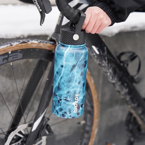 Image of BJPKPK 2 Pack 27oz Insulated Water Bottles with Straw Lids, Stainless Steel
