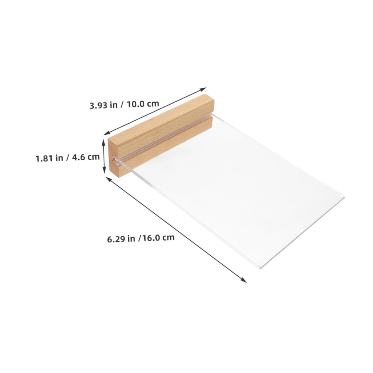 SHINEOFI 3piezas Expositor De Menús Transparente De Acrílico Base De Madera Soporte Para Carteles De Mesa Para Restaurantes Cafeterías y Comercios Minoristas