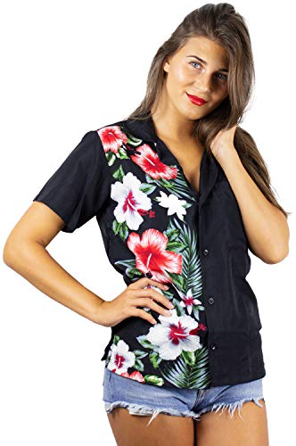 V.H.O. Funky Hawaiian Blouse Shirt, Shortsleeve, VHO-Wedding, Black, XXL