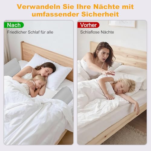 Protector de cama inflable para evitar caídas de niños pack doble con base antideslizante 4