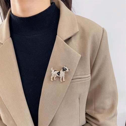 Image of Cute Dog Rhinestones Cartoon Animal Brooch Lapel Pins Badge Brooches for Women Girls Suit Desses Clothing Backpacks Bags Hats Accessory Fashion Jewelry