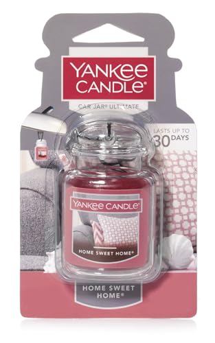 Image of Yankee Candle Car Jar Ultimate, Vanilla, Black Cherry & Home Sweet Home, Hanging Air Freshener, Neutralizes Odors with Authentic Fragrance for Travel or Home, 3 Units (Variety Pack)