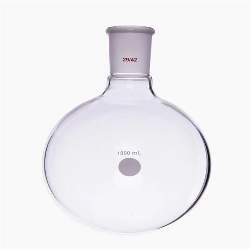 Vetreria da laboratorio Bottiglia a sfera con fondo tondo singolo, giunto 29/42, capacità 25 ml-5000 ml, pallone in vetro borosilicato F30(1000mL-F30291L)