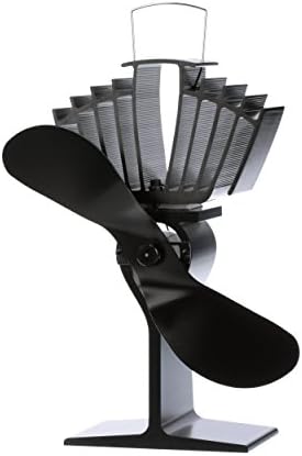 Ecofan AirMax, 812AMXBX, Classic Styled, Heat Powered Wood Stove Fan, 175 CFM, Black, Large-Sized, 9"Blade