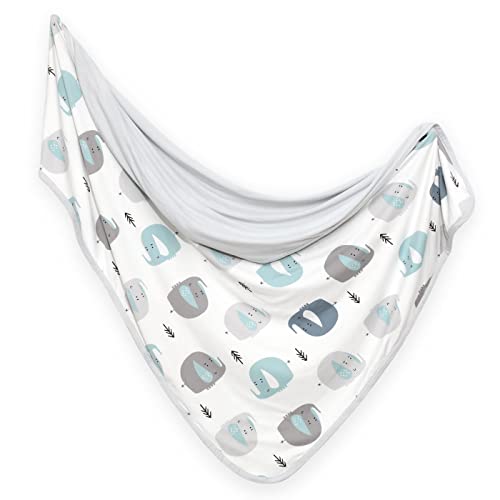 Image of GRSSDER Baby Blankets Super Soft Jersey Knit Swaddle Blanket for Baby Girls and Boys, Double Layer Receiving Blankets 34 x 44 Inches Extra Large for Baby Show Gift, Cute Eelephant