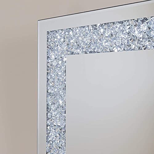 DEENZ Extra Large Wall Mirror Gatsby Crushed Diamond Crystal Glass Silver Frame 120x80cm - Image 3
