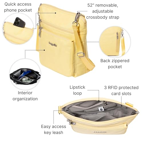 Image of Baggallini Modern Pocket Crossbody Bag for Women, 8.5 inchx8.5 inch Handbag Purse with RFID, Lightweight Water-Resistant