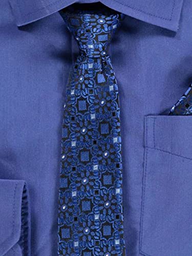 Kids World Boys' Dress Shirt & Tie (Patterns May Vary) - Royal Blue, 144