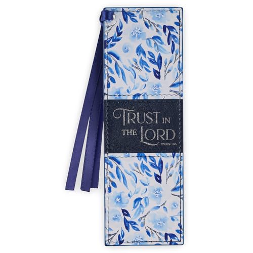Image of Christian Art Gifts Faux Leather Scripture Bookmark: Trust in the Lord