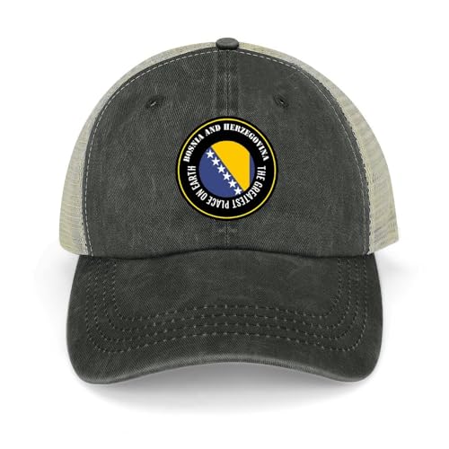 Yelolyio Casquette d'extérieur en maille pour homme Casquette de baseball The Greatest Place On Earth Casquettes de coton Bosnie-Herzégovine Casquettes de drapeau de Bosnie-Herzégovine Casquettes de