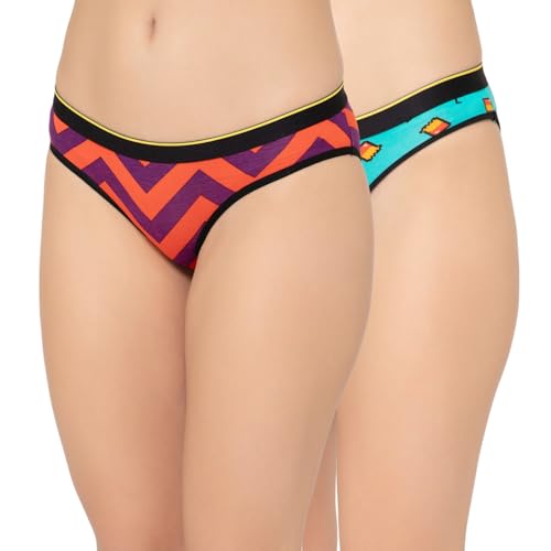 Image of Bummer Women's Printed Micro Modal Bikinis Panties | Soft & Breathable Underwear |Combo Pack of 2