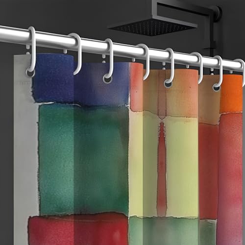 Rideau de douche imperméable 180x180 cm en tissu polyester lavable - 6