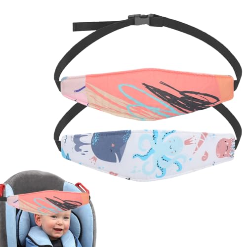 ZOPJUMA Pack De 2 Cintas Para La Cabeza Para Sillas Infantiles, Sujeta Cabezas Coche Para Niños, Cintas Para La Cabeza Para Sillas De Coche, Protección Para El Cuello