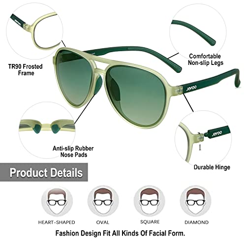 Image of Jefoo Polarized Aviator Sunglasses for Women Men Retro Trendy Sports Sunglasses for Outdoor UV400 Protection