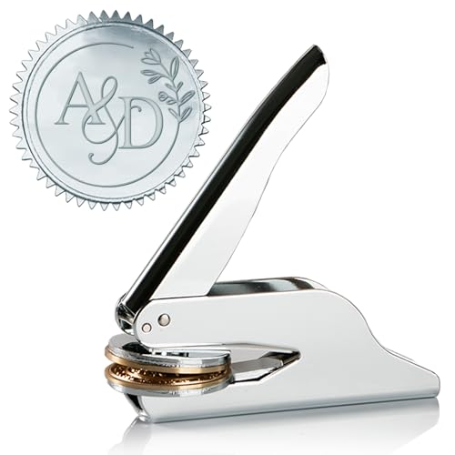 DEIRONPLY Custom Embosser Stamp with Logo - Personalized Embosser for Books with Unique Design,Seal...