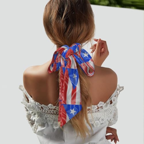 Silk Style Flag of Puerto Rico Women'S Luxury Satin Silk Scarf for Hair Neck Purse - Soft Lightweight Sun Protection Bandana Accessory with Glossy Finish for Summer Handbag Decoration3