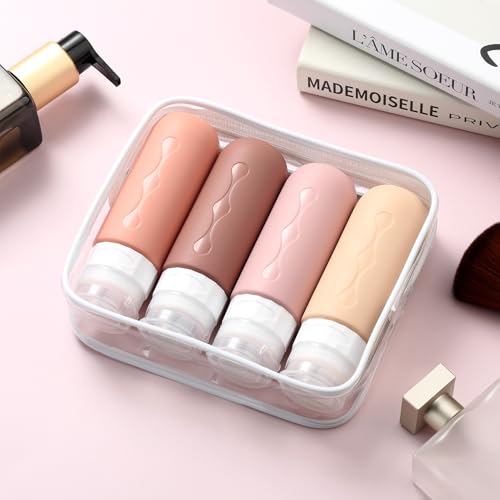 Image of Gemice Travel Bottles for Toiletries, Tsa Approved, Travel Size Containers, BPA Free Leak Proof Tubs Refillable Liquid Accessories for Cometic Shampoo and Lotion Soap