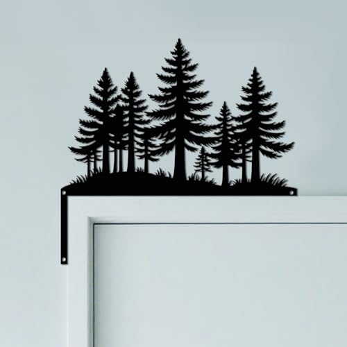 CUTHOLLOW Forêt Ornement de Cadre de Porte en Métal, Décoration Murale Noire pour Porte, Art Déco Originale d'angle de Portail pour Chambre d'enfant,...
