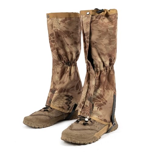 likloks Adjustable Leg Gaiters for Men & Women - Lightweight & Waterproof - Hiking Boots Gators for Snow, Trail, Trekking, Hunting, Climbing, L-XL