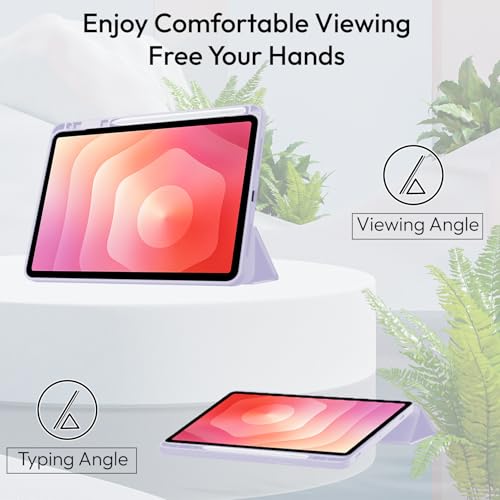 Image of Robustrion Cover Case for Samsung Galaxy Tab S11 11 inch Cover with [S-Pen Holder], Hybrid Flip Cover Case for Samsung S11 Tablet 11 inch with Transparent Back [Auto Sleep Wake] - Lavender