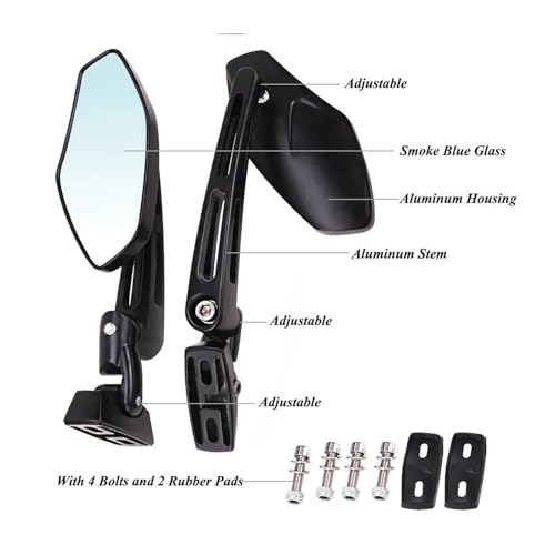 Espejos retrovisores de carreras para motocicleta FZ1 FZR YZF R1 R6 de extremo de manillar 6