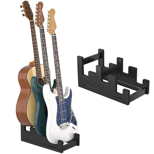 YUHUBY Wood Guitar Stand, Space-Saving Multi Guitar Rack, Electric Guitar Stand, 3 Holder Guitar...