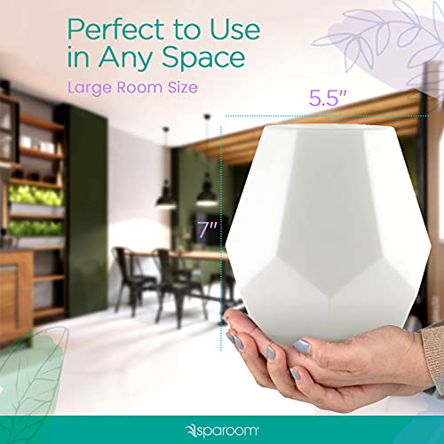 Sparoom Crystalair Glass Essential Oil Diffuser – Aromatherapy For Large Rooms – Automatic Safety Shut Off – Soothing Warm White Light #TOP4