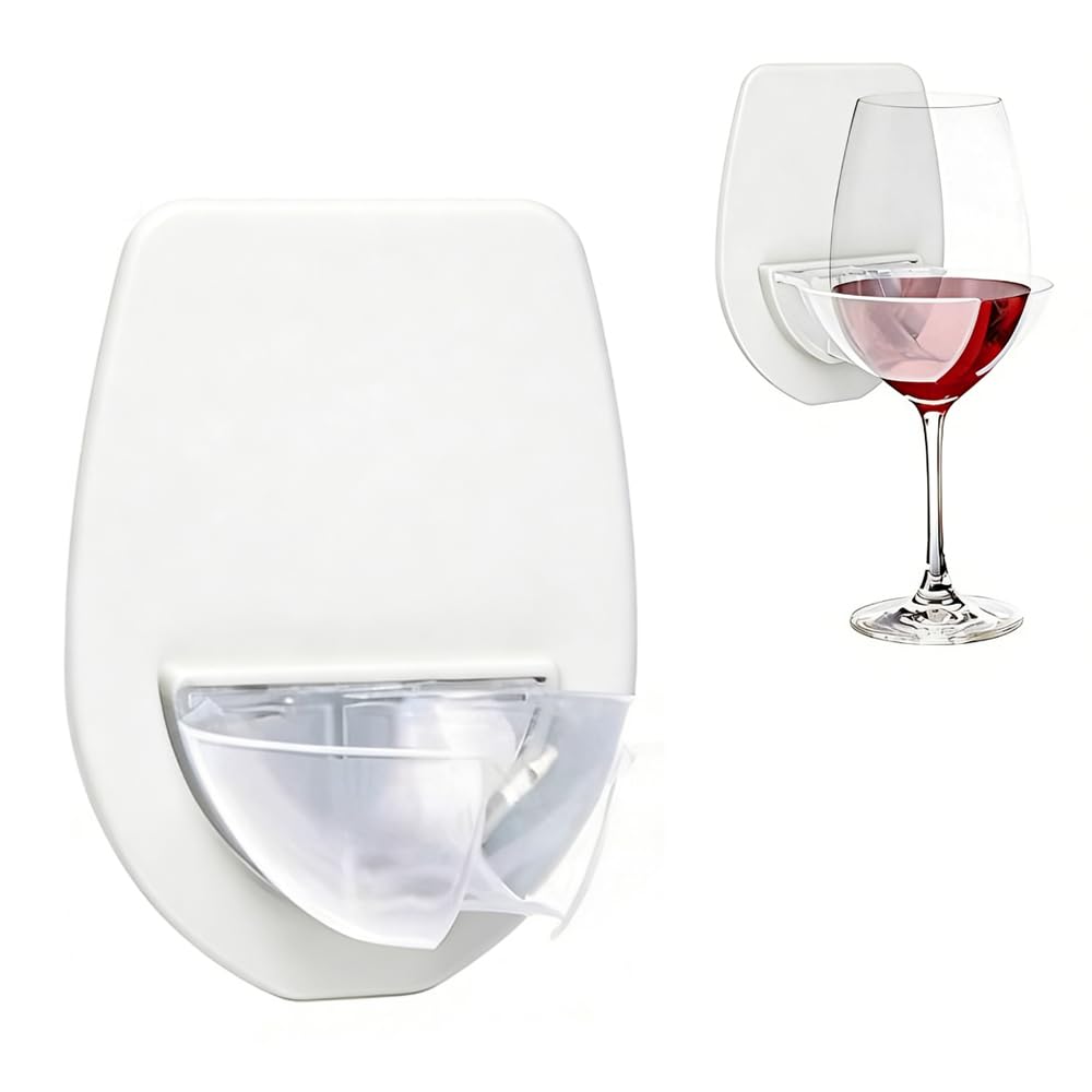 Wine Glass Holder for Bath & Shower,Wall-mounted Suction Cup Drink Holder