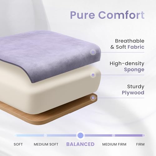 N-GEN GAMING Video Gaming Chair with Footrest Lumbar Support for Home Office High Back Recliner Height Adjustable Ergonomic Comfy Fabric Computer Desk Chair (Purple) - Image 5